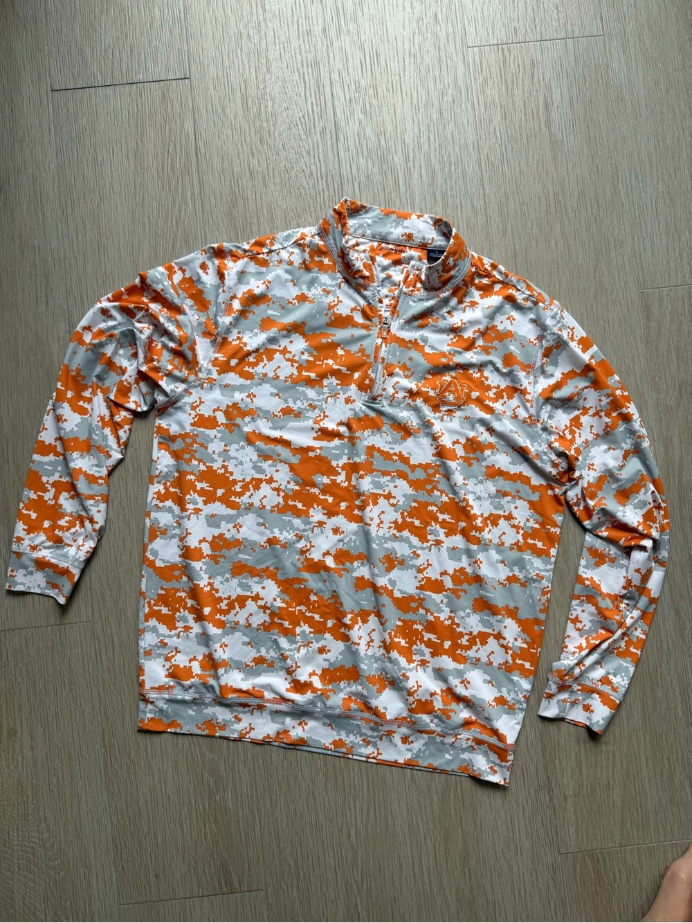 Auburn Tigers Orange & White Camo Quarter-Zip Pullover